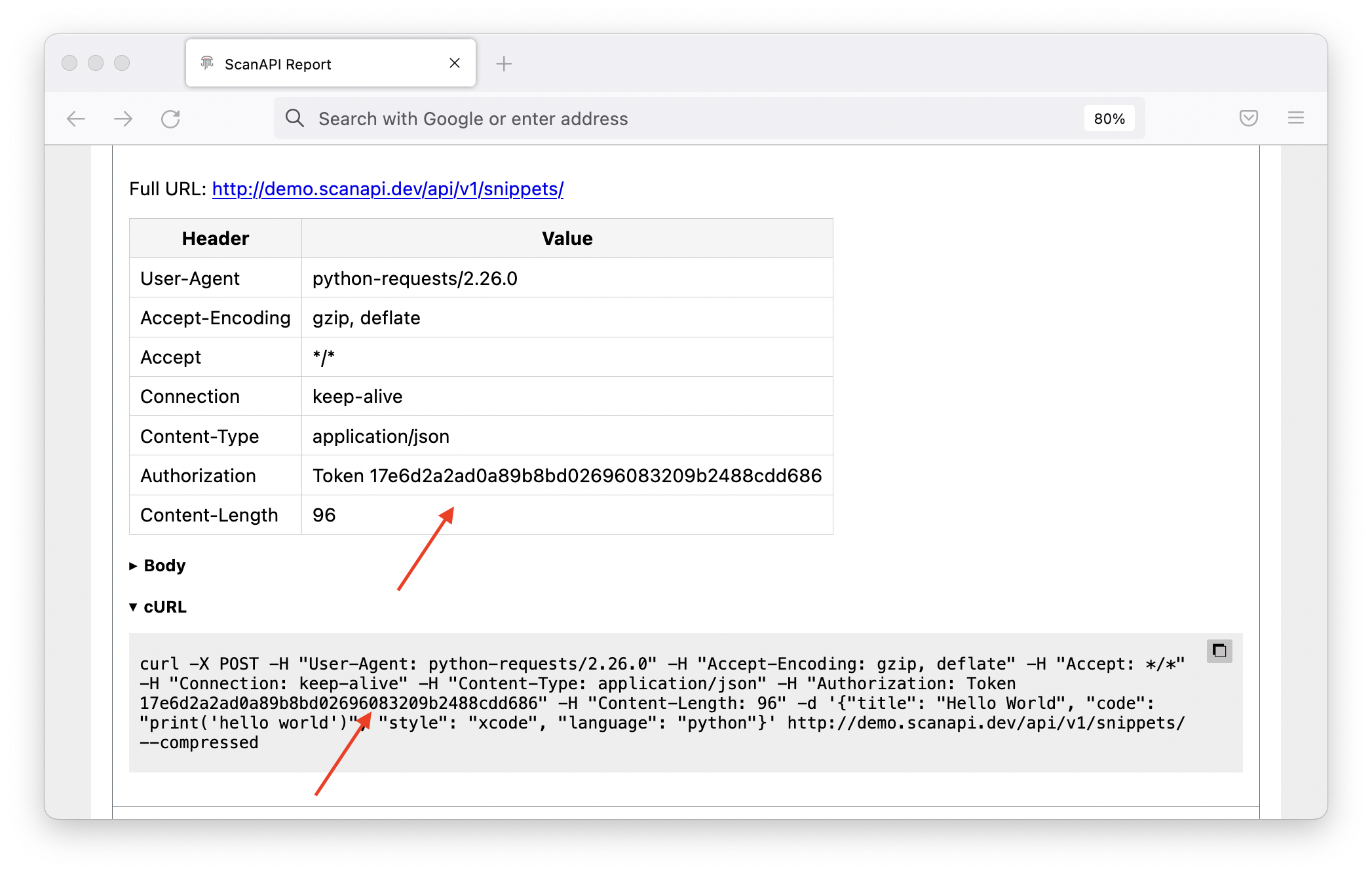 Request details - exposed key